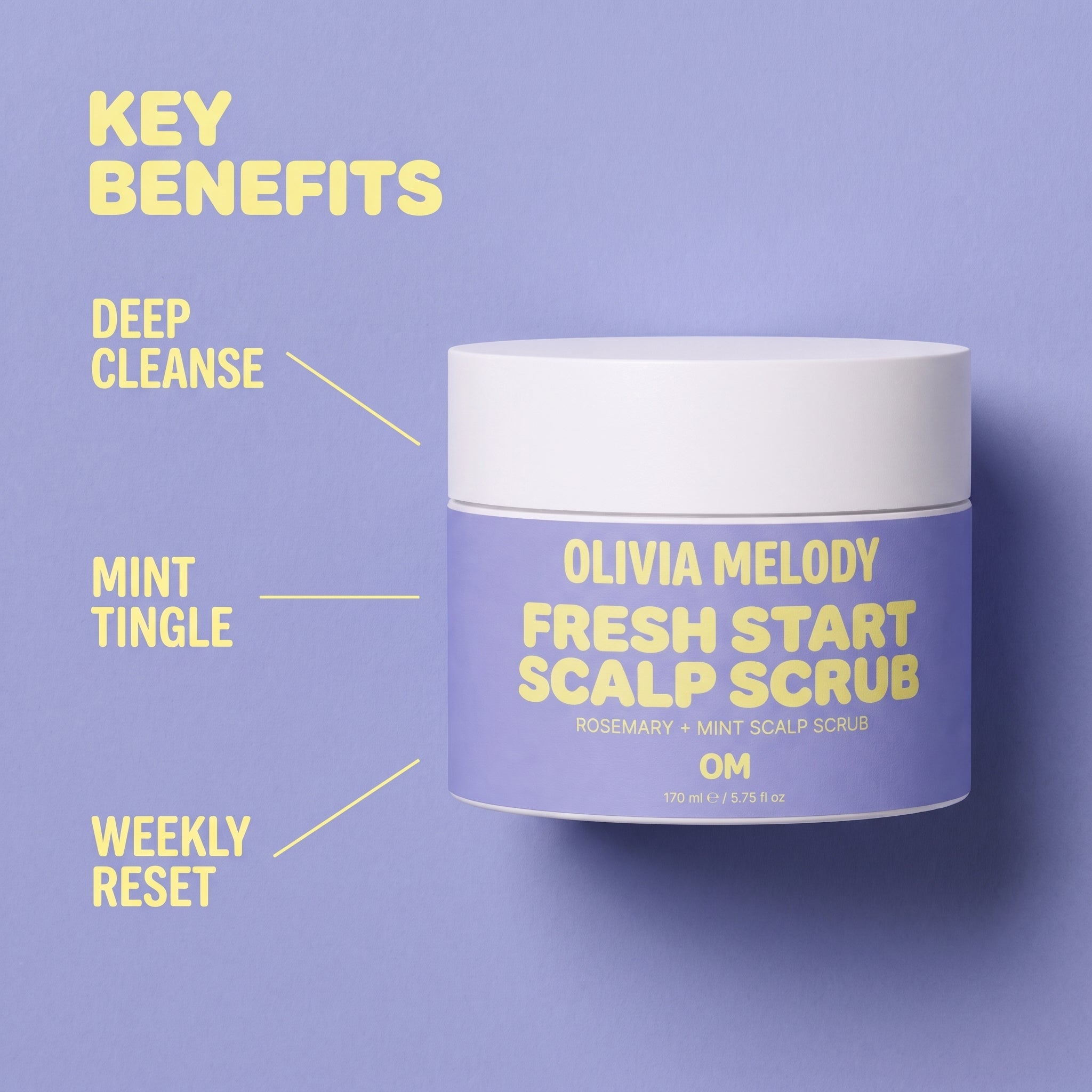 Fresh Start Scalp Scrub — Rosemary + Mint Deep Cleanse — Olivia Melody