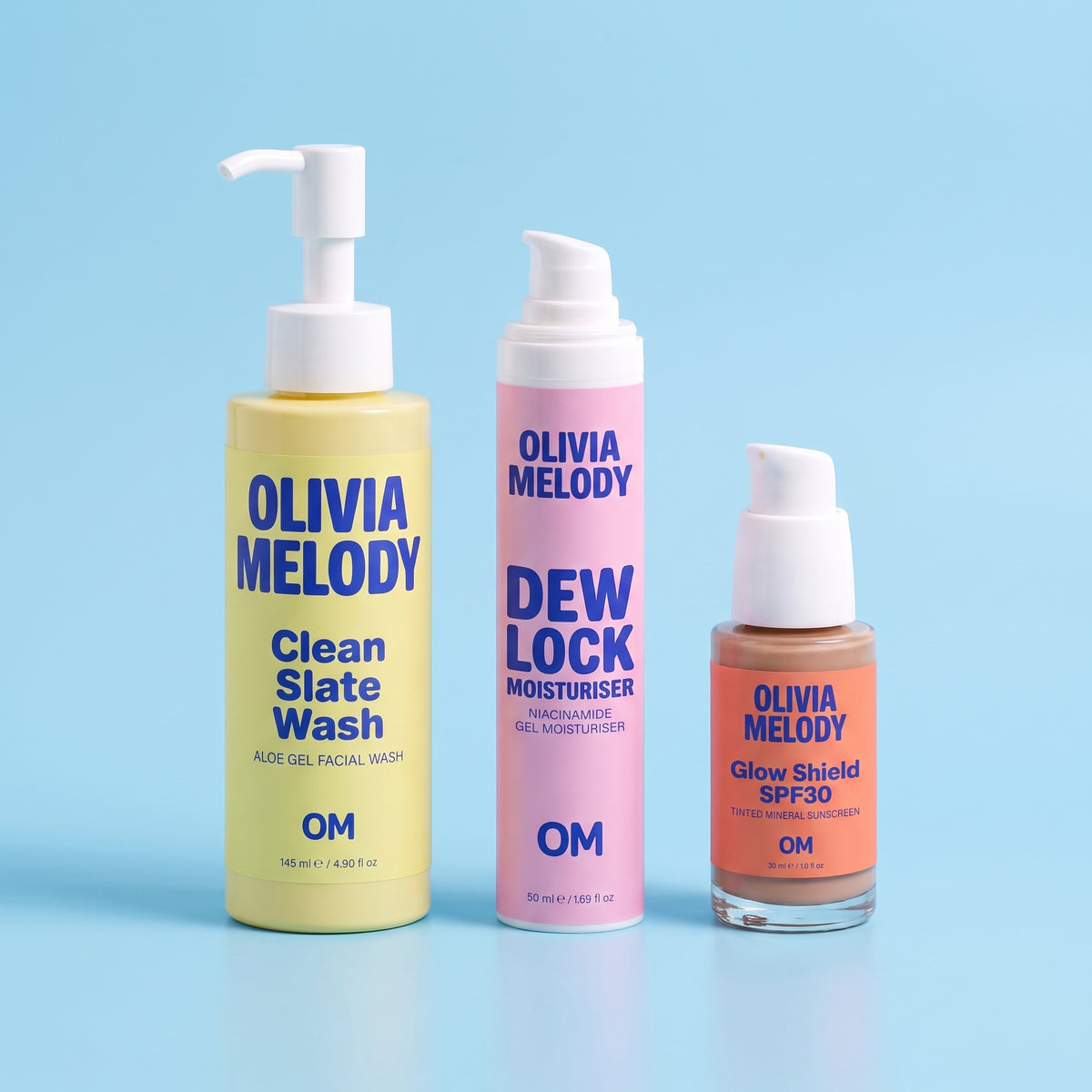 The First Skincare Kit — Wash + Moisturise + SPF — Olivia Melody