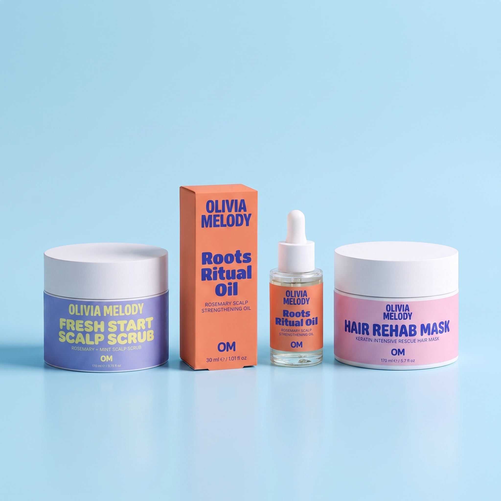The Full Hair Ritual — Scrub + Mask + Oil — Olivia Melody