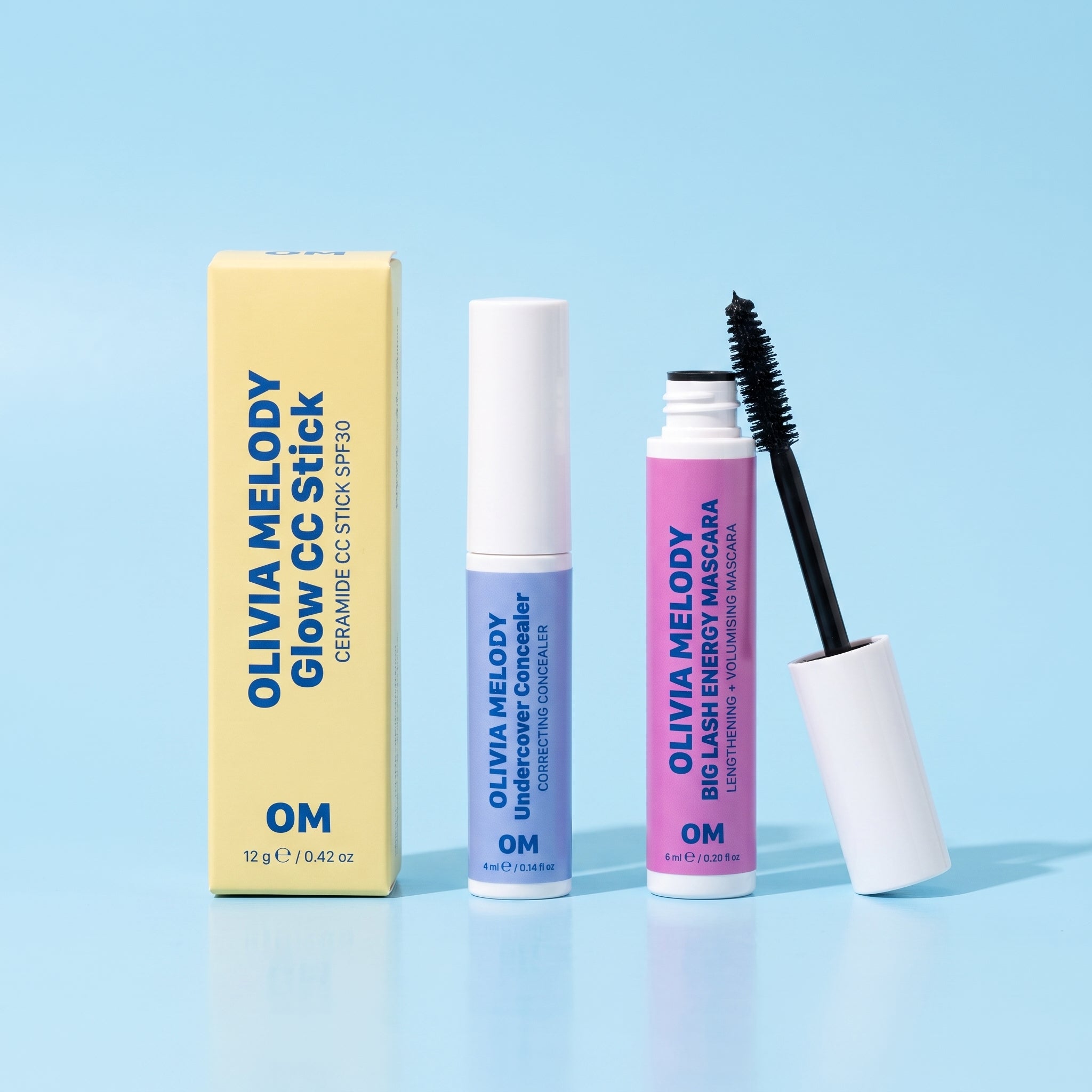 The School Bag Kit — CC Stick + Concealer + Mascara — Olivia Melody